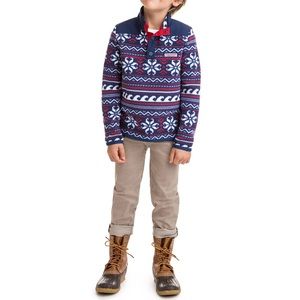 Vineyard Vines Boys Fair Isle Snap Placket Fleece